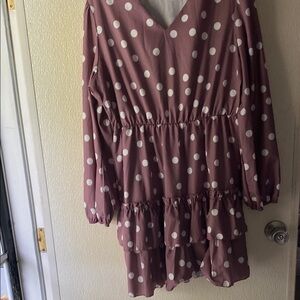 Unbranded size closet Polka Dot Long Sleeve Dress